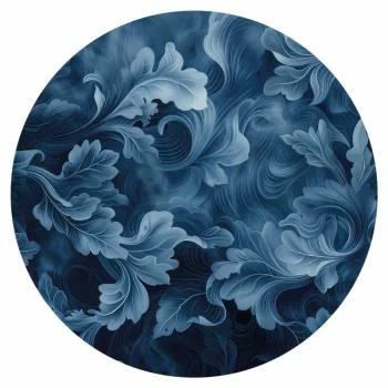 Fototapeta okrągła - Gęste ciemnoniebieskie abstrakcyjne ornamenty - obrazek 2