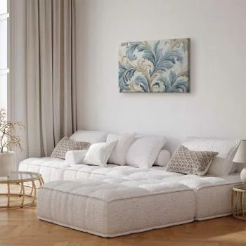 Obraz - Barokowe ornamenty w jasnej kremowo-niebieskiej kolorystyce - obrazek 6