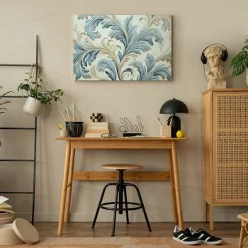 Obraz - Barokowe ornamenty w jasnej kremowo-niebieskiej kolorystyce - obrazek 7