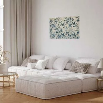 Plakat - Delikatny motyw botaniczny z niebieskimi listkami - obrazek 2
