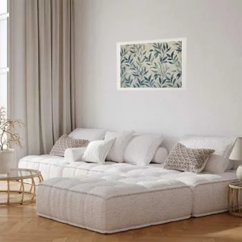 Plakat - Delikatny motyw botaniczny z niebieskimi listkami - obrazek 2
