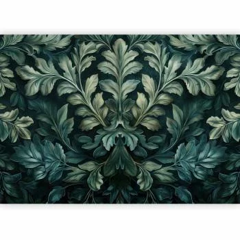 Fototapeta - Ciemnozielone wiktoriańskie liście: botaniczna rzeźbiona kompozycja / Wiktoriańskie liście w ciemnych zieleniach - obrazek 2