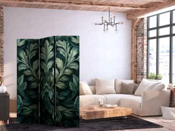 Parawan - Ciemnozielone wiktoriańskie liście - botaniczna rzeźbiona kompozycja - obrazek 2