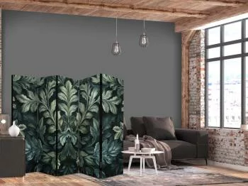 Parawan - Ciemnozielone wiktoriańskie liście - botaniczna rzeźbiona kompozycja - obrazek 2