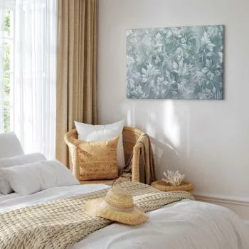 Obraz - Ornamenty w przetartych zgaszonych turkusach: delikatny wzór roślinny - obrazek 6