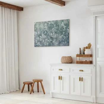 Obraz - Ornamenty w przetartych zgaszonych turkusach: delikatny wzór roślinny - obrazek 7