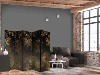Parawan - Ornamenty barokowe w spatynowanym złocie i w brązach - retro motyw - obrazek 2