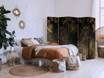 Parawan - Ornamenty barokowe w spatynowanym złocie i w brązach - retro motyw - obrazek 5