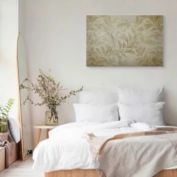 Obraz - Botaniczny motyw z listkami i pnączami w kolorach piaskowych - obrazek 6