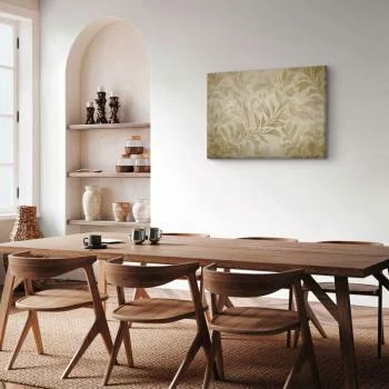 Obraz - Botaniczny motyw z listkami i pnączami w kolorach piaskowych - obrazek 7