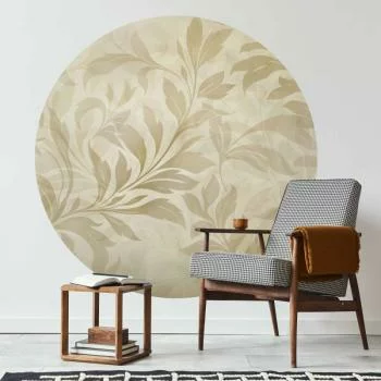 Fototapeta okrągła - Piaskowe listki i pnącza - obrazek 6