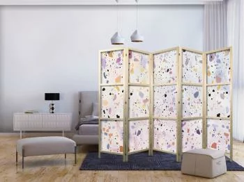 Parawan japoński - Lastriko w stylu confetti - fioletowo-różowy - kolorowy wzór / Lastriko i confetti - kolorowy wzór w fioletach i różu - obrazek 2