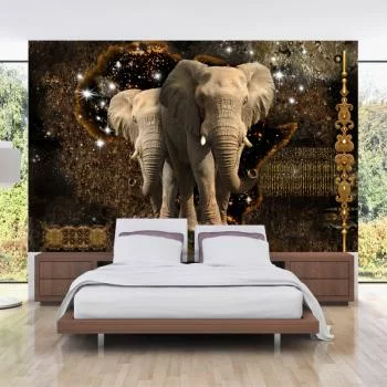 Fototapeta - Brązowe słonie