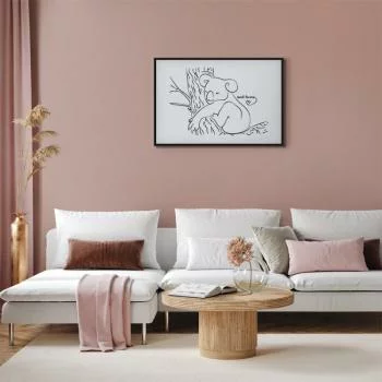 Obraz - Cichy urok natury (1-częściowy) - śpiący koala w czarno-białym tle - obrazek 5