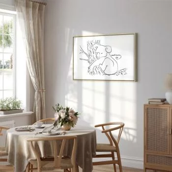 Obraz - Cichy urok natury (1-częściowy) - śpiący koala w czarno-białym tle - obrazek 7