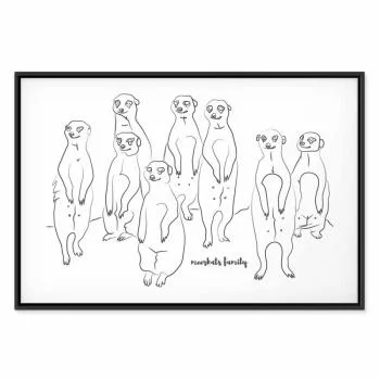 Obraz - Zwierzęcy patrol (1-częściowy) - surykatki z czarno-białym tłem - obrazek 2