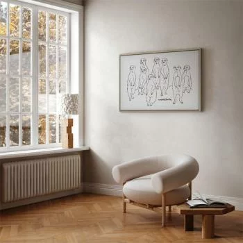 Obraz - Zwierzęcy patrol (1-częściowy) - surykatki z czarno-białym tłem - obrazek 5