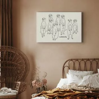 Obraz - Zwierzęcy patrol (1-częściowy) - surykatki z czarno-białym tłem - obrazek 6