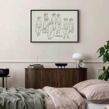 Obraz - Zwierzęcy patrol (1-częściowy) - surykatki z czarno-białym tłem - obrazek 6