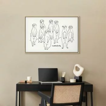 Obraz - Zwierzęcy patrol (1-częściowy) - surykatki z czarno-białym tłem - obrazek 7