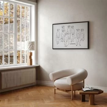 Obraz - Zwierzęcy patrol (1-częściowy) - surykatki z czarno-białym tłem - obrazek 5