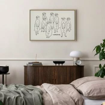 Obraz - Zwierzęcy patrol (1-częściowy) - surykatki z czarno-białym tłem - obrazek 6