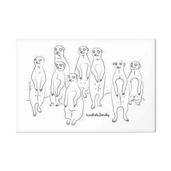 Obraz - Zwierzęcy patrol (1-częściowy) - surykatki z czarno-białym tłem - obrazek 2