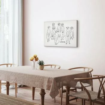 Obraz - Zwierzęcy patrol (1-częściowy) - surykatki z czarno-białym tłem - obrazek 7