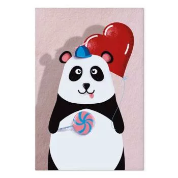 Obraz - Panda z balonikiem (1-częściowy) pionowy - obrazek 2