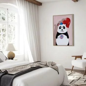 Obraz - Panda z balonikiem (1-częściowy) pionowy - obrazek 6