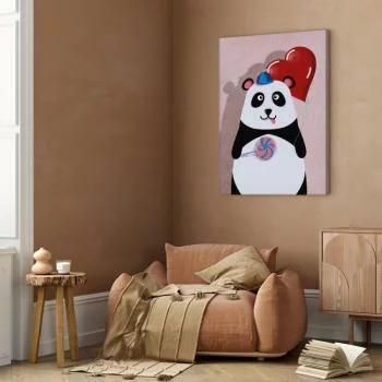 Obraz - Panda z balonikiem (1-częściowy) pionowy - obrazek 5