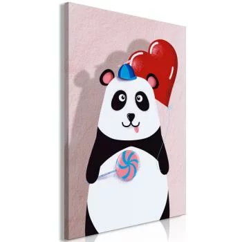 Obraz - Panda z balonikiem (1-częściowy) pionowy - obrazek 2