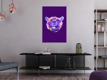 Obraz - Kolorowy niedźwiedź (1-częściowy) pionowy