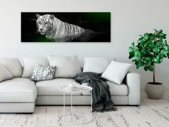 Obraz - Lśniący tygrys (1-częściowy) zielony wąski - obrazek 2