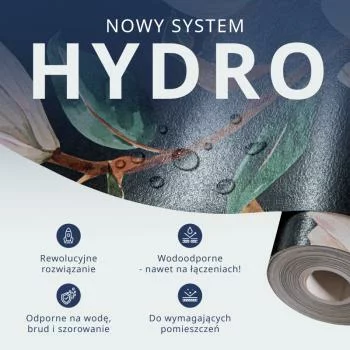 Tapeta - Orientalne impresje - dekoracyjny wzór z motywem lecących żurawi na ciemnym tle - obrazek 3