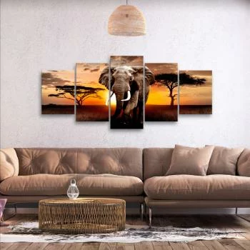 Obraz - Wędrówka słonia (5-częściowy) szeroki - obrazek 2