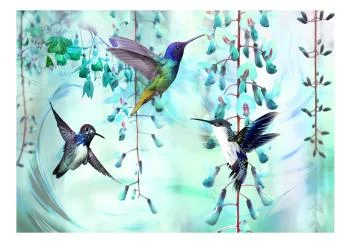 Fototapeta wodoodporna - Latające kolibry (zielony) - obrazek 2