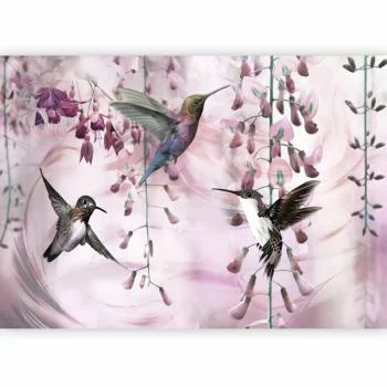 Fototapeta - Latające kolibry (różowy) - obrazek 5
