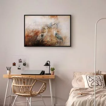 Obraz - Czaple na polowaniu (1-częściowy) szeroki - obrazek 6