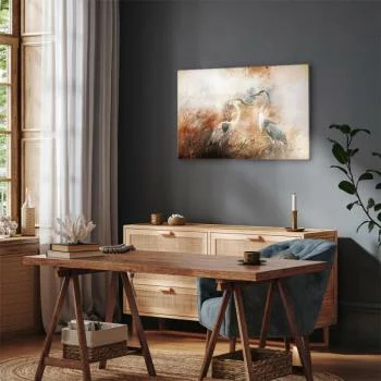 Obraz - Czaple na polowaniu (1-częściowy) szeroki - obrazek 7