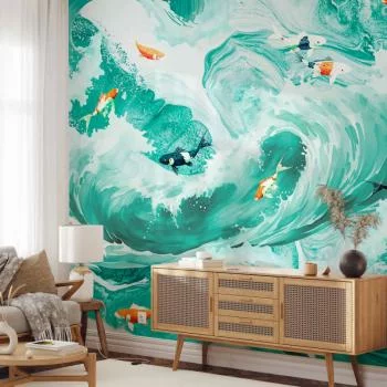 Fototapeta - Ryby i fale