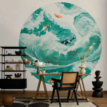 Fototapeta okrągła - Ryby i fale - obrazek 6