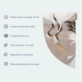 Fototapeta okrągła - Czapla brodząca w stawie - ilustracja w jasnej kolorystyce - obrazek 3