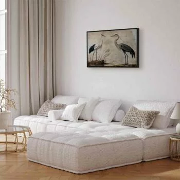 Obraz - Ptaki ze starej ryciny - ilustracja w stylu vintage, przedstawiająca czaplę i żurawia - obrazek 6