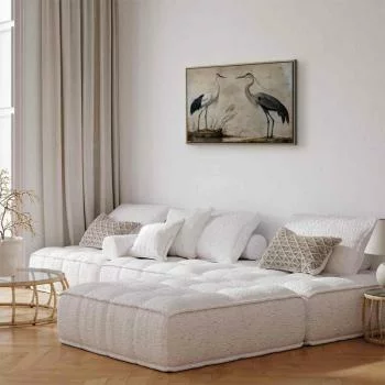 Obraz - Ptaki ze starej ryciny - ilustracja w stylu vintage, przedstawiająca czaplę i żurawia - obrazek 6