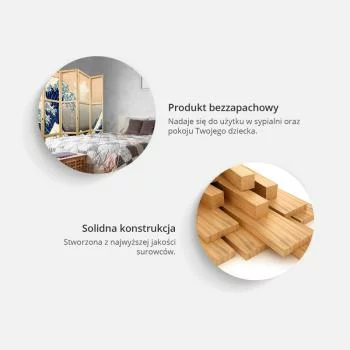 Parawan japoński - Czaple nad zimowym stawem - ilustracja w stylu japońskiego w ciemnej kolorystyce - obrazek 4