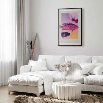 Plakat - Fantazyjne Ryby - artystyczna ilustracja ryb na kolorowym tle - obrazek 2