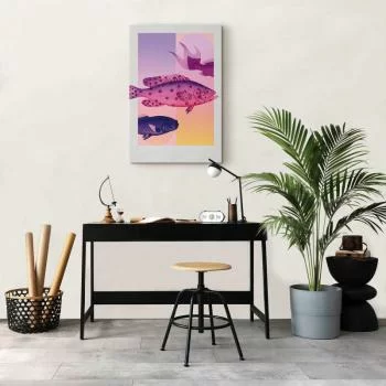 Obraz - Ryby w Pastelach - stylizowane ryby na tle gradientowych kształtów - obrazek 7