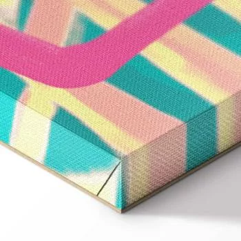 Obraz - Różowy Flaming - Abstrakcyjny Flaming na Tle Palm i Kostek Lodu - obrazek 8