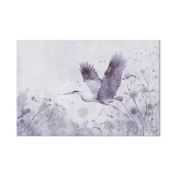 Obraz XXL - Majestatyczny lot - żuraw w locie w monochromatycznej, chłodnej kolorystyce - obrazek 2